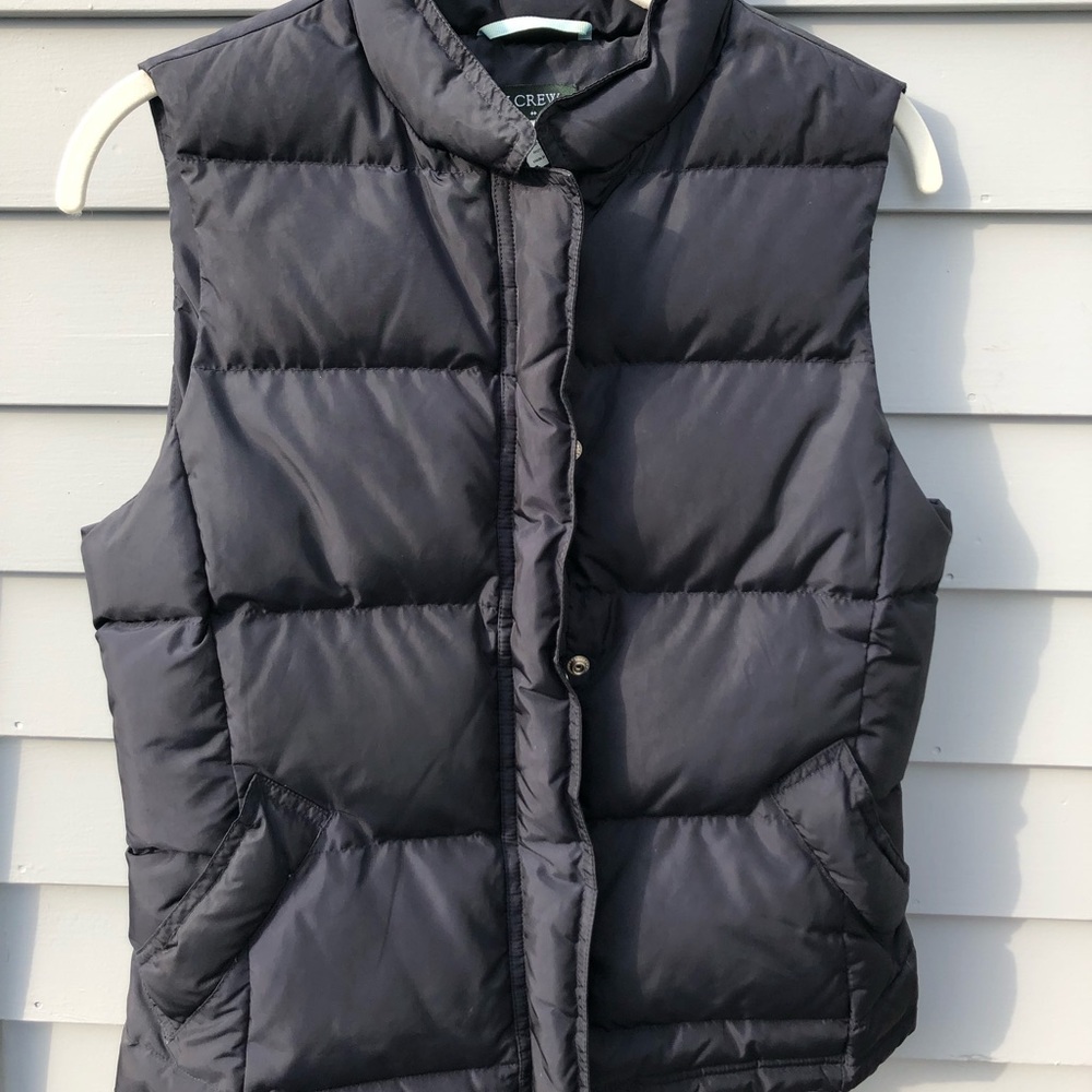 J.Crew Factory navy blue, down puffer vest.